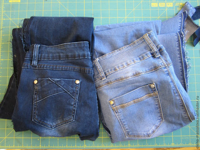 Bag of Old Jeans. Photo Sewing Tutorial.