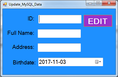  How To Edit Data In MySQL Database Using VbNet VB.Net Update MySQL Data 