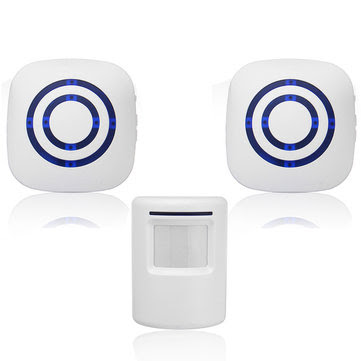 Door Entry Wireless PIR Motion Sensor Door Chime Door Bell Alarm EU Plug 