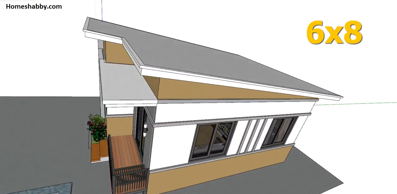 Desain Dan Denah Rumah Minimalis Ukuran 6 X 8 M Dengan Atap Datar Flat Roof Homeshabbycom Design Home Plans