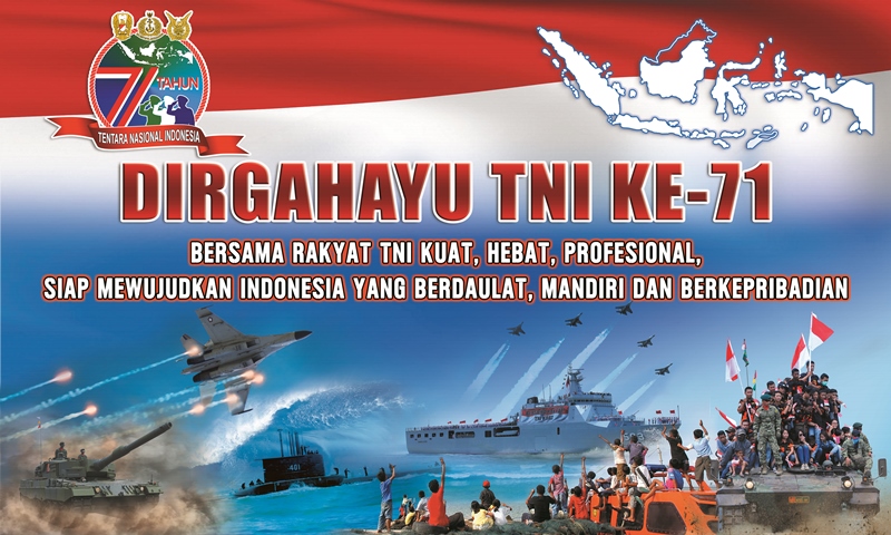 Logo dan Tema HUT / Hari Ulang Tahun TNI Ke 71 Tahun 2016 - Logo
