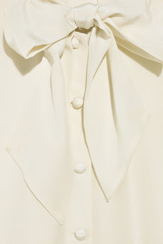 Silk Chiffon Blouse with a Feminine Sash Collar