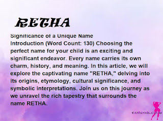 meaning of the name "RETHA"