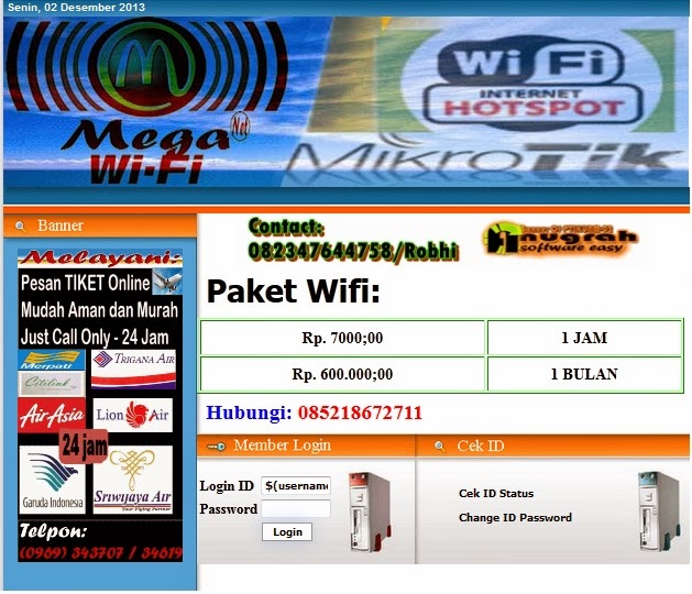 Jasa Pembuatan design Login page hotspot