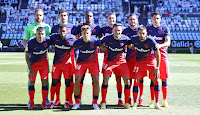 CLUB ATLÉTICO DE MADRID. Temporada 2021-22. Jan Oblak, Stefan Savić, Geoffrey Kondogbia, Mario Hermoso, Koke, José María Giménez. Ángel Correa, Thomas Lemar, Marcos Llorente, Sául Ñíguez, Yannick Carrasco. REAL CLUB CELTA DE VIGO 1 CLUB ATLÉTICO DE MADRID 2. 15/08/2021. Campeonato de Liga de 1ª División, jornada 1. Vigo, Pontevedra, estadio Abanca Balaídos. GOLES: 0-1: 23', Ángel Correa. 1-1: 59', Iago Aspas. 1-2: 64', Ángel Correa.