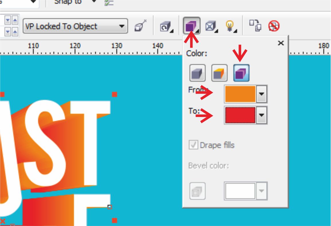 Cara Membuat Tulisan 3D  dengan Efek Gradasi  di CorelDRAW 