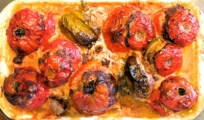 tomates farcies, coeur de Toro, green sausage