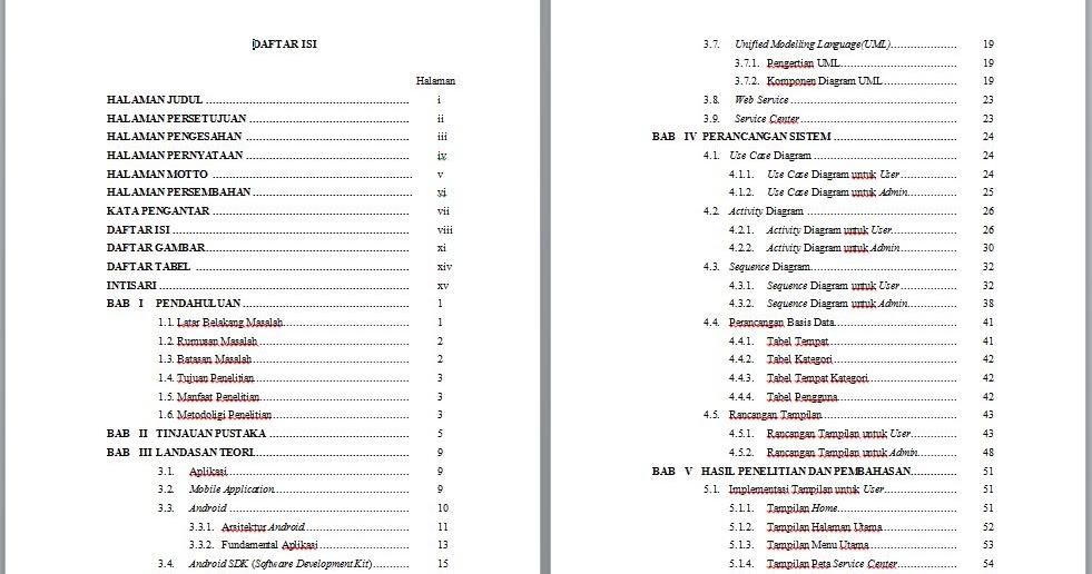 Download Format Daftar Isi Ms Word - 