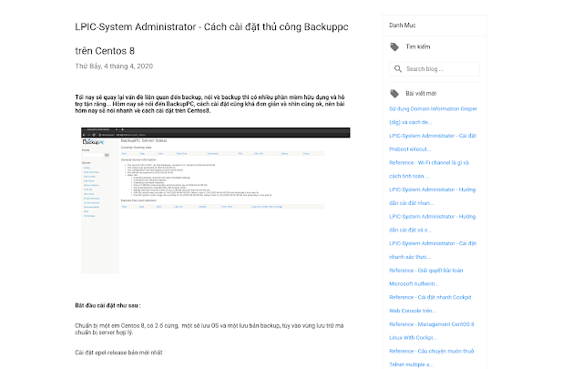 LPIC-System Administrator - Configuration BackupPC Centos 8 để backupc server Centos , ubuntu, etc