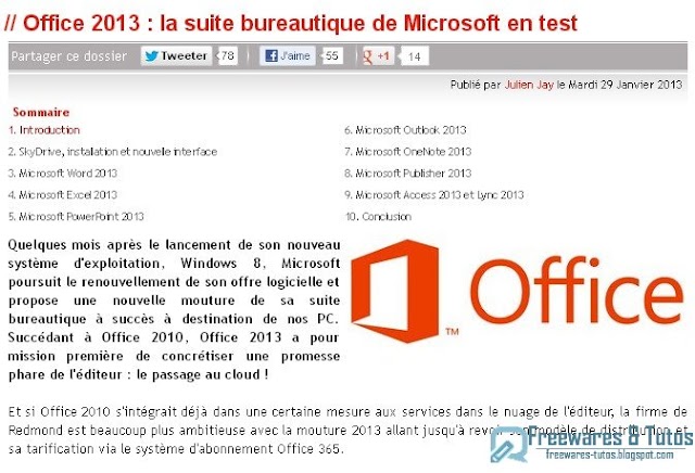 Le site du jour : Office 2013 en test