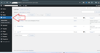 menu laman wodpress