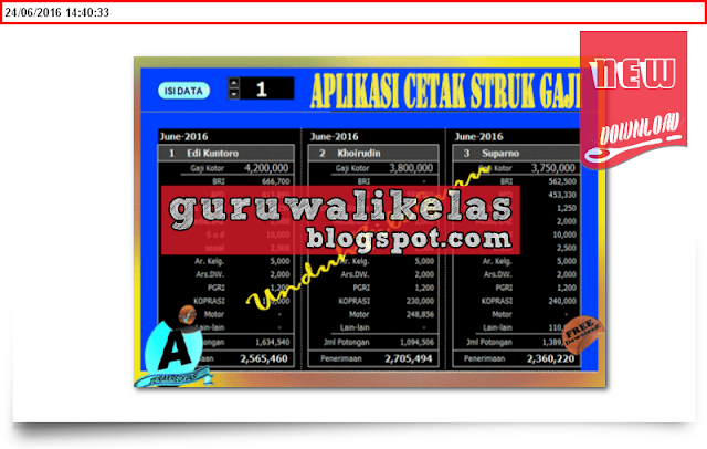 Download Aplikasi Cetak Struk Gaji Guru SD,SMP,SMA New 2016/2017