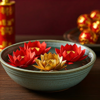 Paper Lotus Flowers for a Serene Chinese New Year