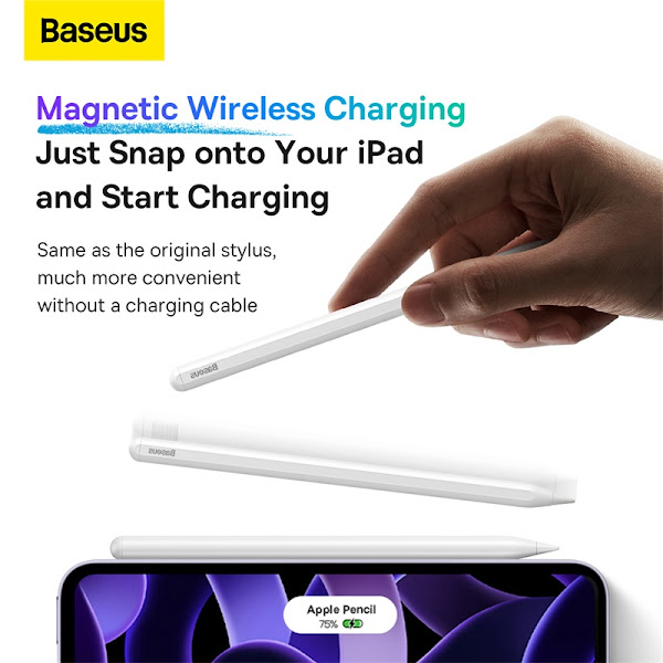 Bút cảm ứng Baseus Smooth Writing Wireless Charging Capacitive Stylus dùng cho iPad Pro/ Smartphone/ Tablet Android ( Active + Wireless Version )