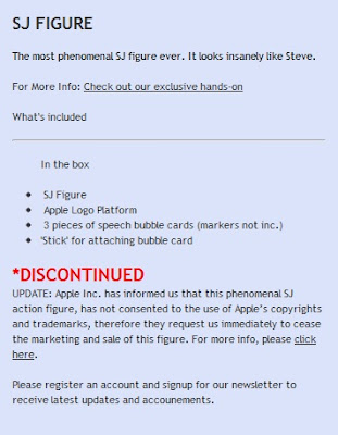 UPDATE: Apple Inc. has informed us that this phenomenal SJ action figure, has not consented to the use of Apple’s copyrights and trademarks, therefore they request us immediately to cease the marketing and sale of this figure. For more info, please click here. Please register an account and signup for our newsletter to receive latest updates and accounements.