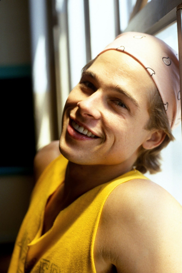 Rare Portraits of a Young Brad Pitt in Yellow Tank Top, 1988 ~ Vintage Everyday
