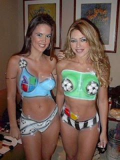 Body paint ball Two Women Picture