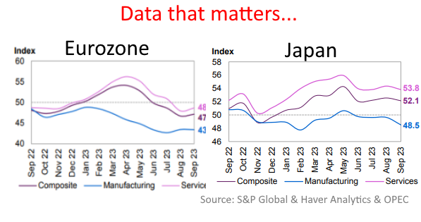 Manufacturing PMI in Eurozone and Japan