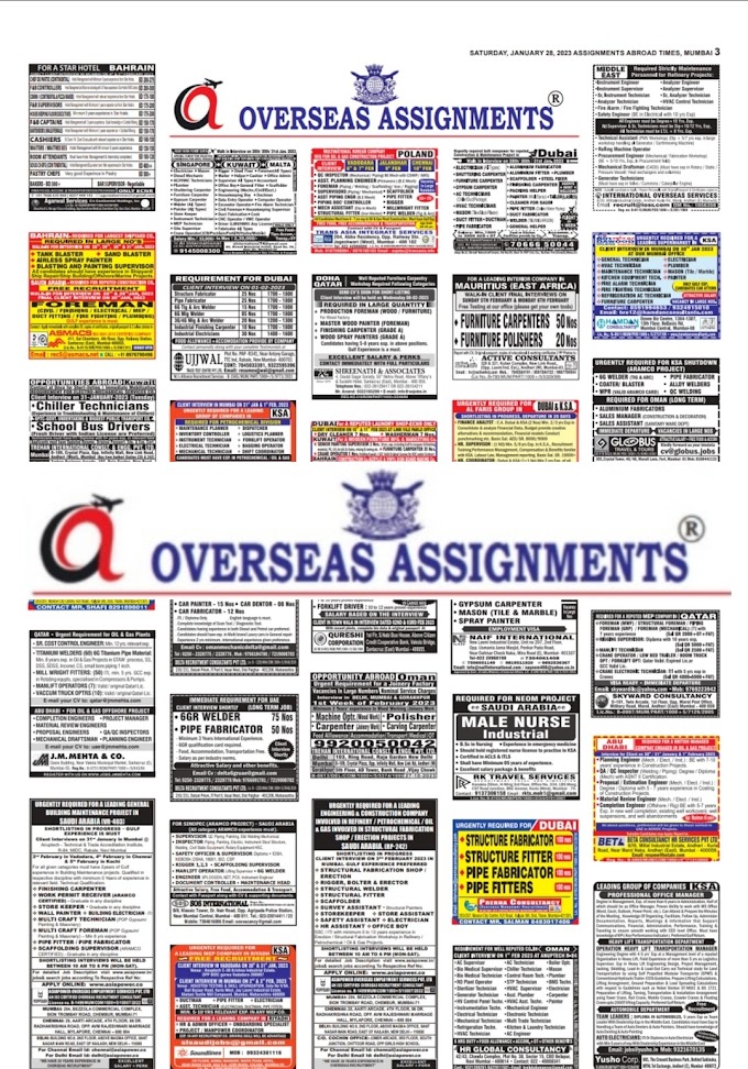 Assignments Abroad Times Newspaper Today 28 January 2023