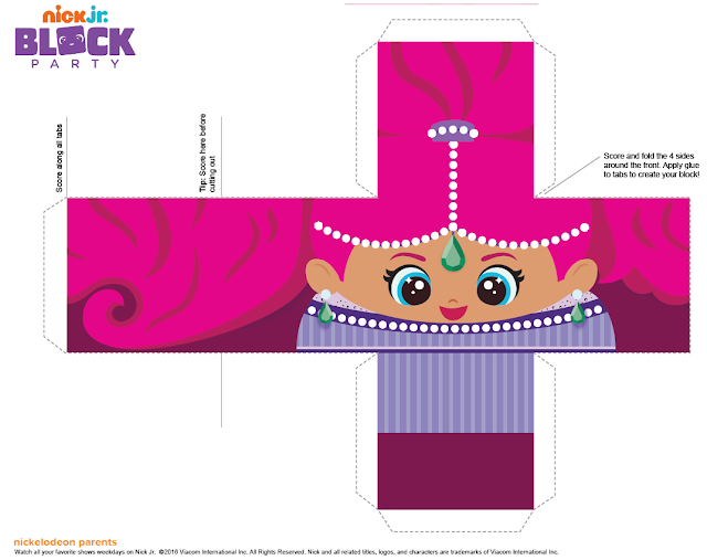 Shimmer and Shine Free Printable Cube Boxes.