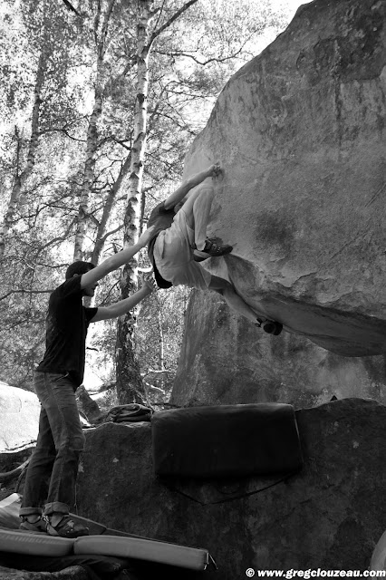 Manu Marquès, Chapeau chinois haut, 7a/7a+, Roche aux Sabots, Trois Pignons