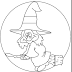 Dibujos de brujas con escoba para colorear