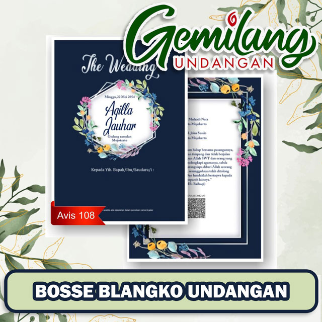 gemilang undangan Toko Blangko Undangan pernikahan di Lombok Utara dengan produk avis 108
