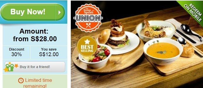 Soup Spoon Union groupon offer, discount, groupon singapore