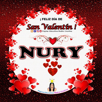 Feliz Día de San Valentín - Nombre Nury