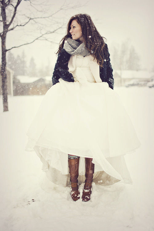 White Dress, Black Shoes