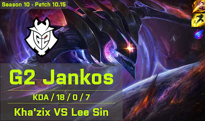 G2 Jankos Khazix JG vs Lee Sin - EUW 10.15