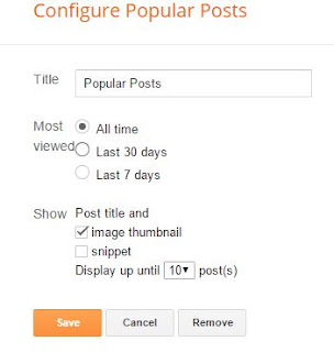 Setting Widget Popular Posts