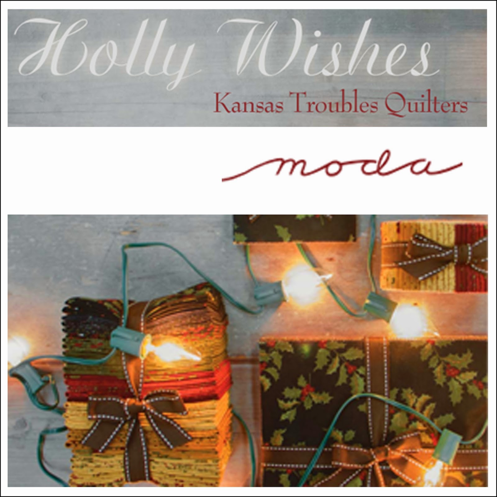 Moda HOLLY WISHES Christmas Quilt Fabric by Kansas Troubles Quilters