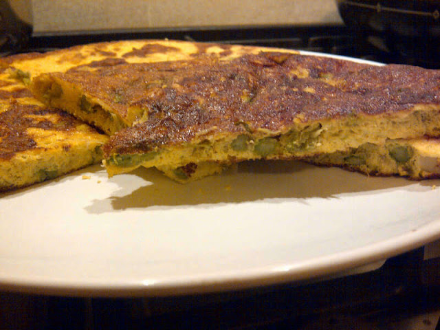 Frittata con asparagi e porri