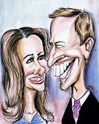 Caricature collection of Kate and William.