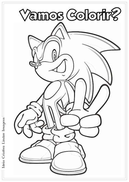 Sonic desenho para colorir 