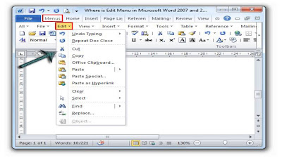 ms word file menu