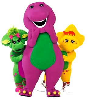 Dibujo de Barney con Baby Bop y B.J.