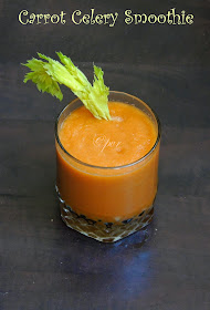 Carrot celery sweet smoothie, healthy raw vegetable smoothie