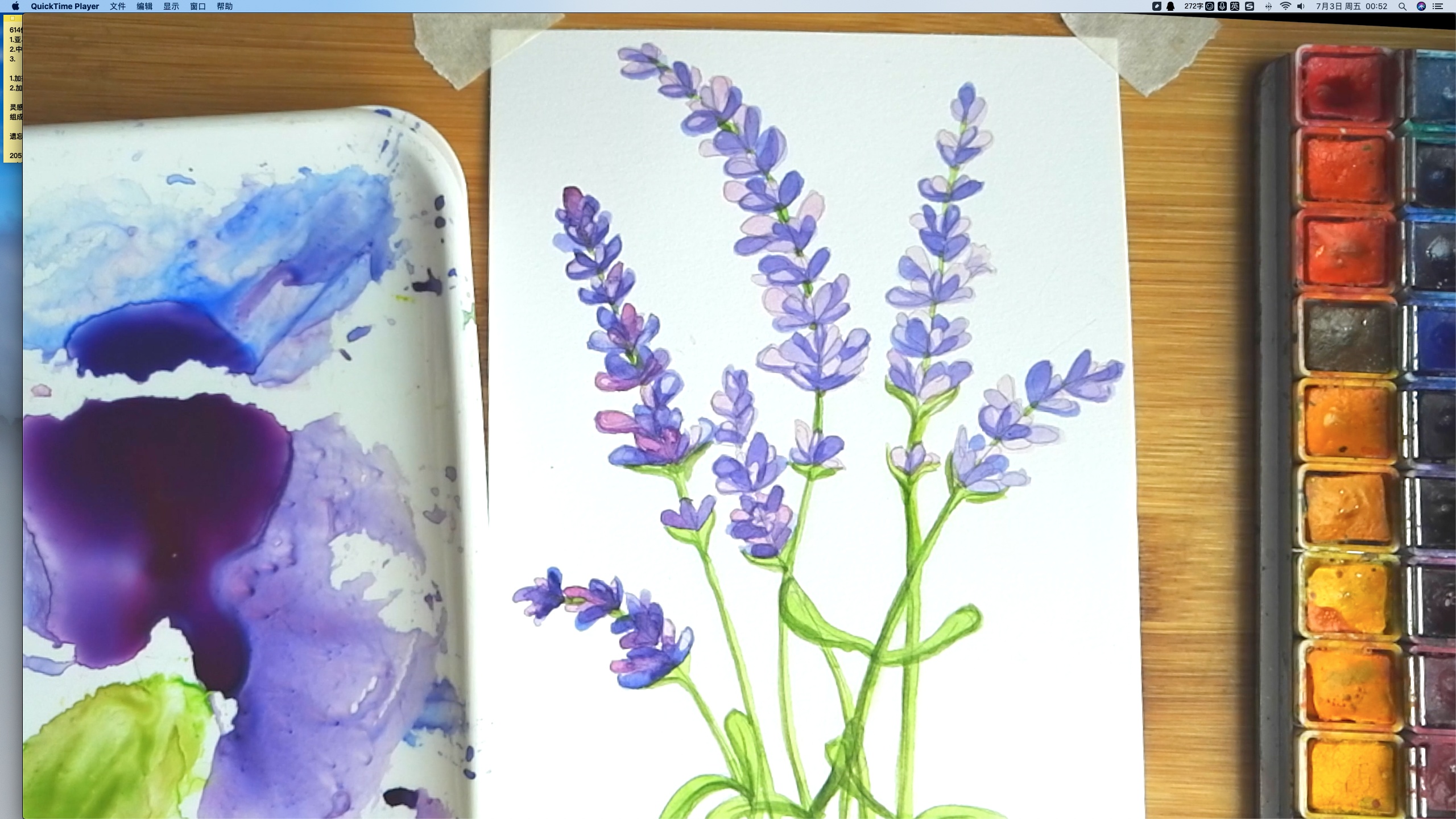 3 ways How to draw Watercolor lavender step by step tutorial for beginner,