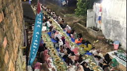 Warga Sukabumi Bandar Lampung Makan Bajamba, dalam menyambut Tahun Bar Islam 1445