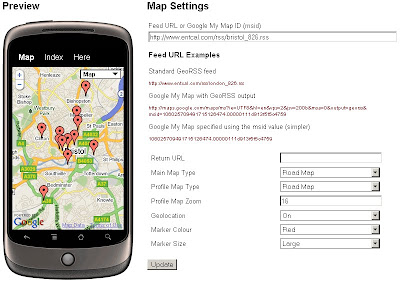 Mobile GeoRSS Maps Preview