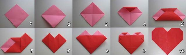 Tutorial de como fazer um coração de papel com origami