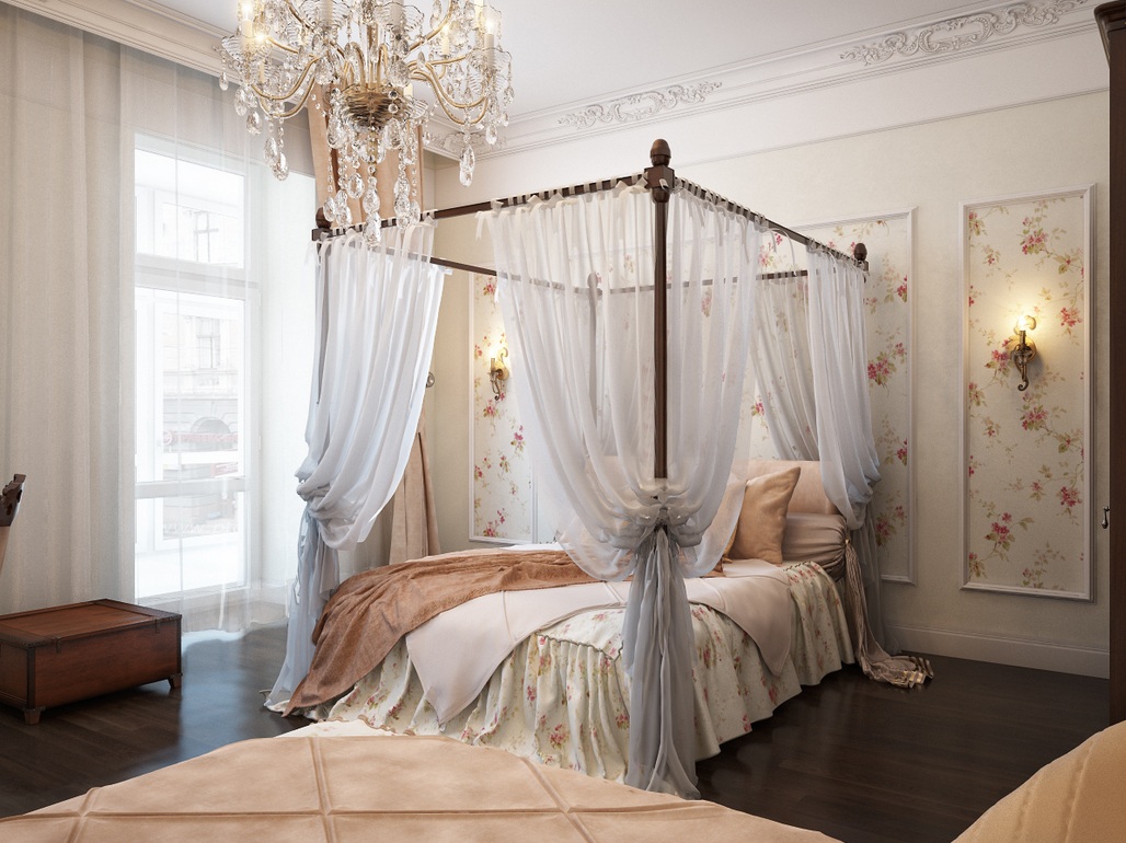 Romantic Bedroom with Canopy Bed