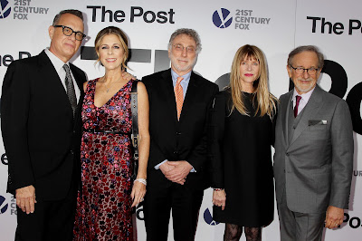 Tom Hanks,Rita Wilson , Martin Baron ,Steven Spielberg and Kate Capshaw