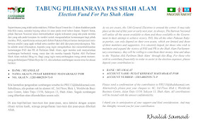 Tabung Pilihanraya PAS Shah Alam