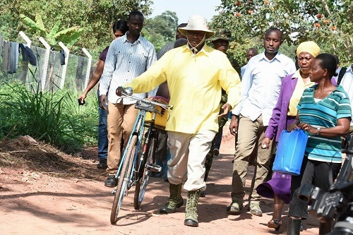 Omg!!! President Shock Villages by Fetching Water with His Bicycle to Tender His Farm (Photos)