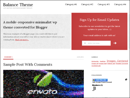 Balance Responsive Blogger Teması