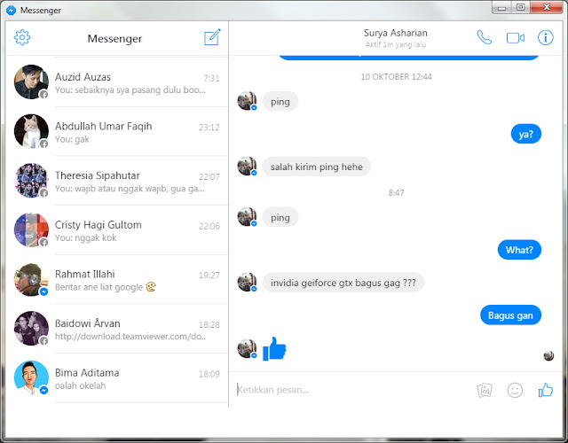 Messenger PC - Aplikasi Chatting Eksklusif untuk Facebook