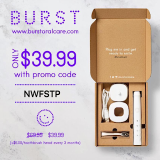 Promo code for Burst sonic toothbrush, Discount code 